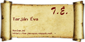 Tarján Éva névjegykártya
